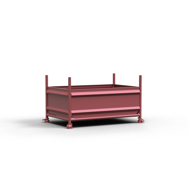 Stackable solid wall pallet | 1.43m x 0.87m x 0.50m | painted | with closed hook